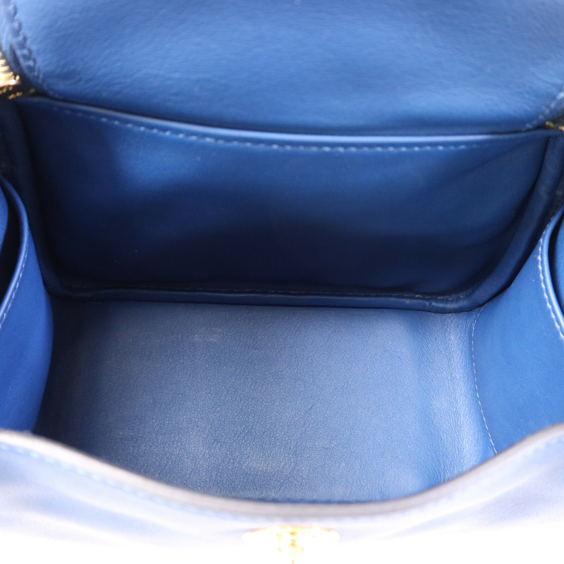 HERMES Swift皮革Mini Lindy金扣手挽肩背兩用袋Deep Blue-4