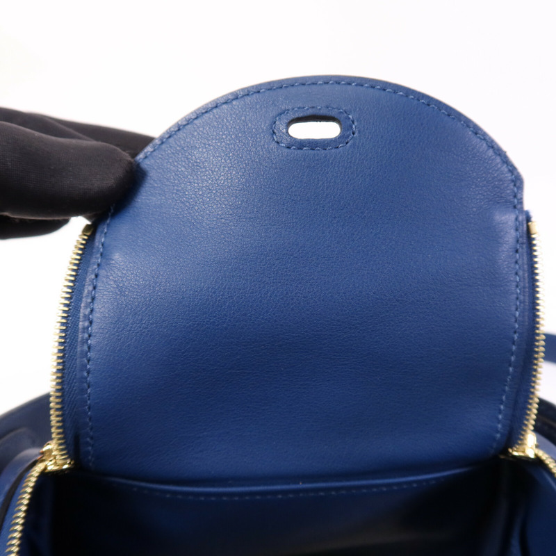 HERMES Swift皮革Mini Lindy金扣手挽肩背兩用袋Deep Blue-15