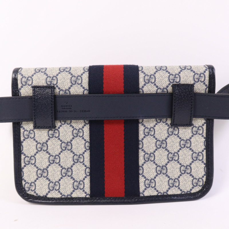 GUCCI 塗層帆布Ophidia GG Supreme銀扣腰包-1