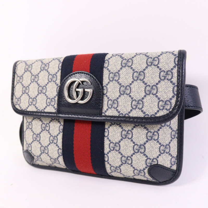 GUCCI 塗層帆布Ophidia GG Supreme銀扣腰包-2