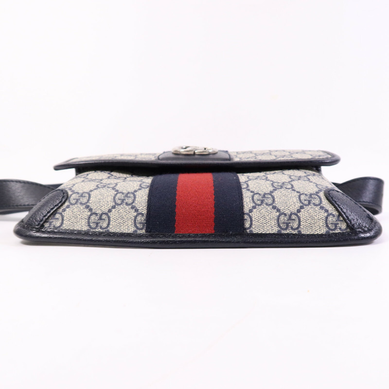 GUCCI 塗層帆布Ophidia GG Supreme銀扣腰包-3