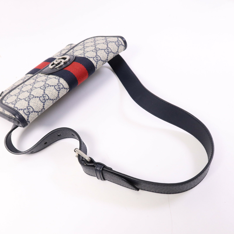 GUCCI 塗層帆布Ophidia GG Supreme銀扣腰包-8