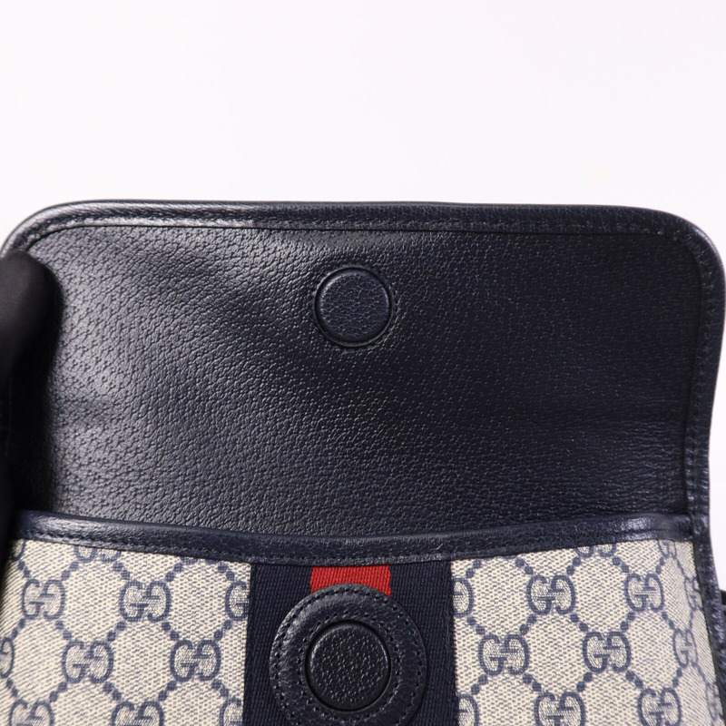 GUCCI 塗層帆布Ophidia GG Supreme銀扣腰包-13