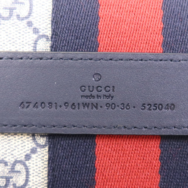 GUCCI 塗層帆布Ophidia GG Supreme銀扣腰包-14