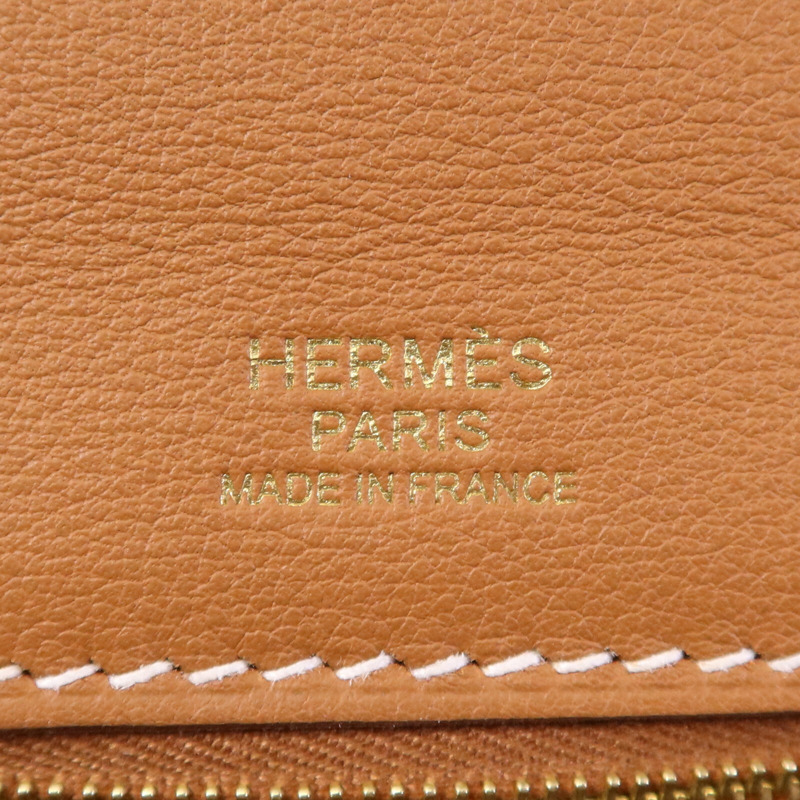 HERMES Clemence皮革24/24 29CM金扣手挽肩背兩用袋Gold-5
