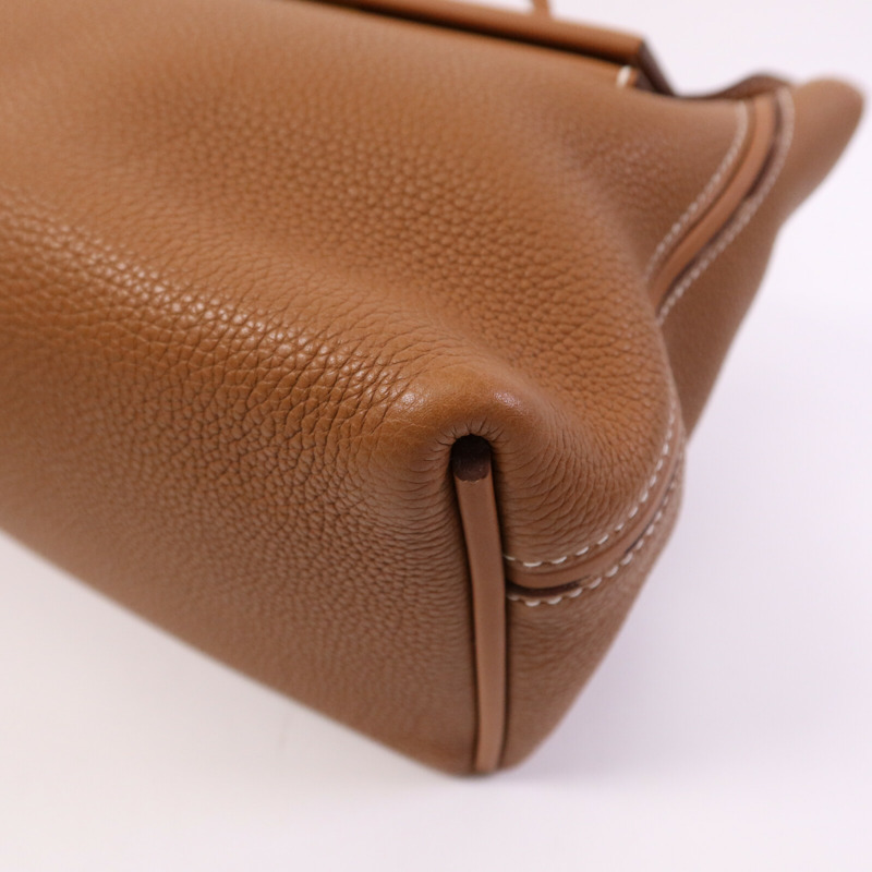 HERMES Clemence皮革24/24 29CM金扣手挽肩背兩用袋Gold-10
