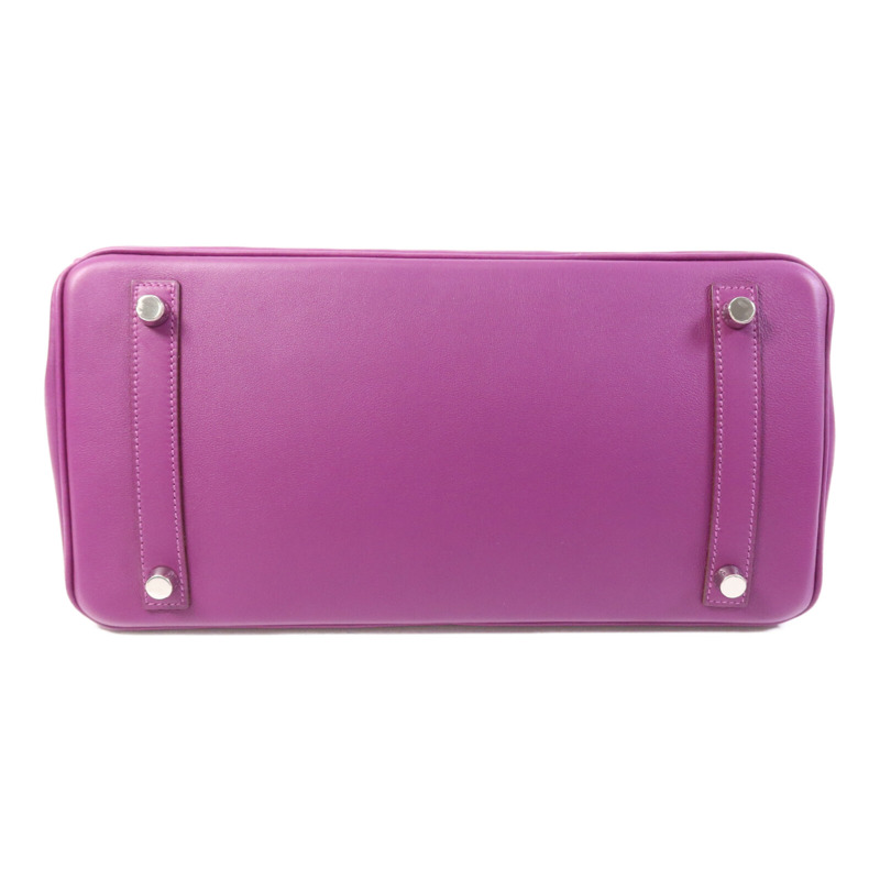 HERMES Togo/Swift皮革Birkin 30 Ghillies銀扣手挽袋-3