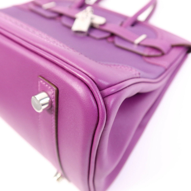 HERMES Togo/Swift皮革Birkin 30 Ghillies銀扣手挽袋-11