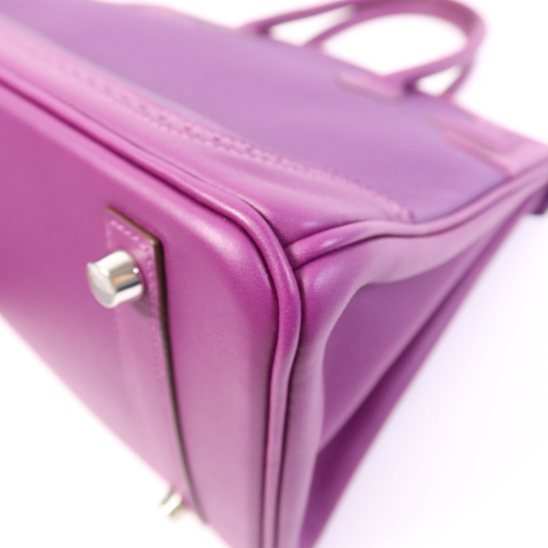 HERMES Togo/Swift皮革Birkin 30 Ghillies銀扣手挽袋-13