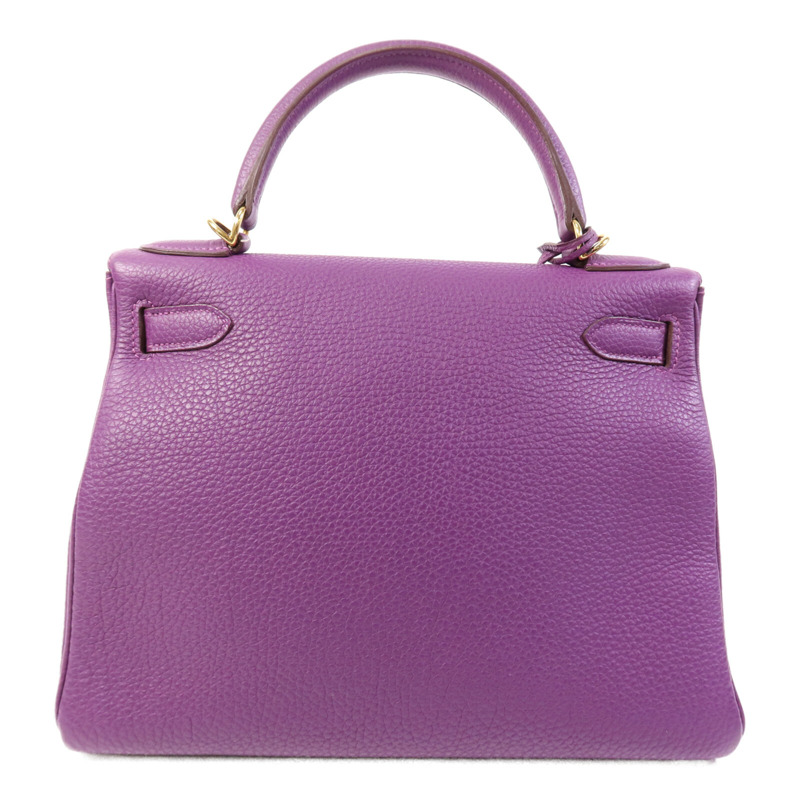 HERMES Togo皮革Kelly 28金扣手挽肩背兩用袋Anemone-1