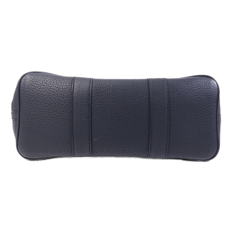 HERMES 帆布Garden Party TPM銀扣手挽袋Bleu Nuit/Ebene-3