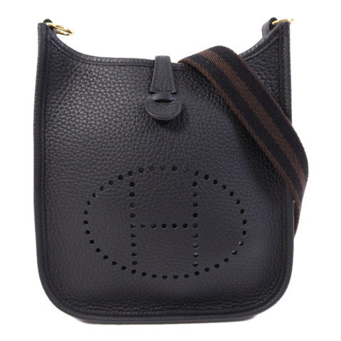 HERMES Clemence皮革Evelyne TPM金扣肩背袋Noir