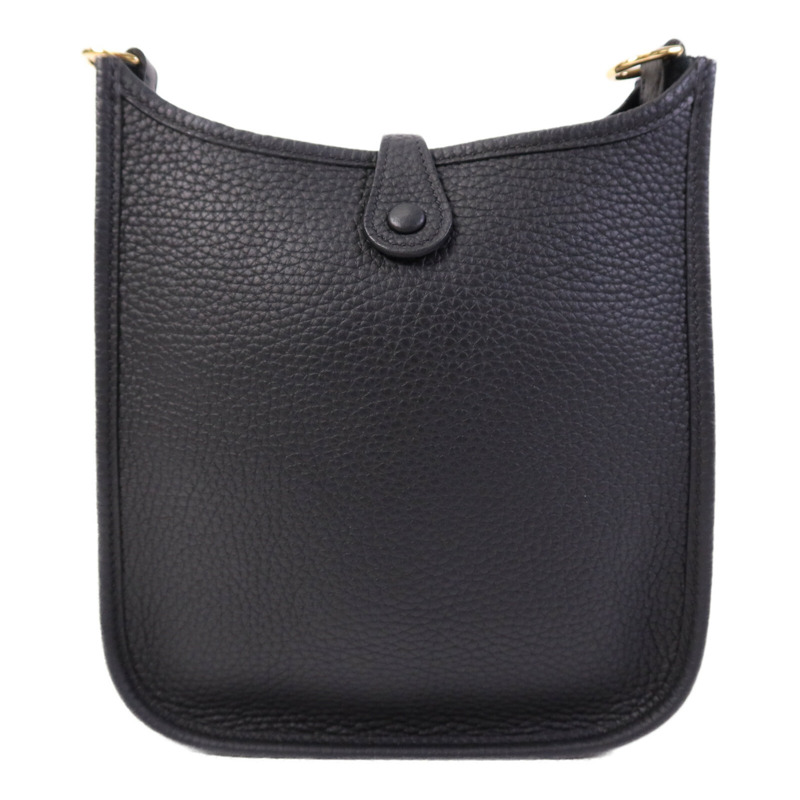 HERMES Clemence皮革Evelyne TPM金扣肩背袋Noir-1