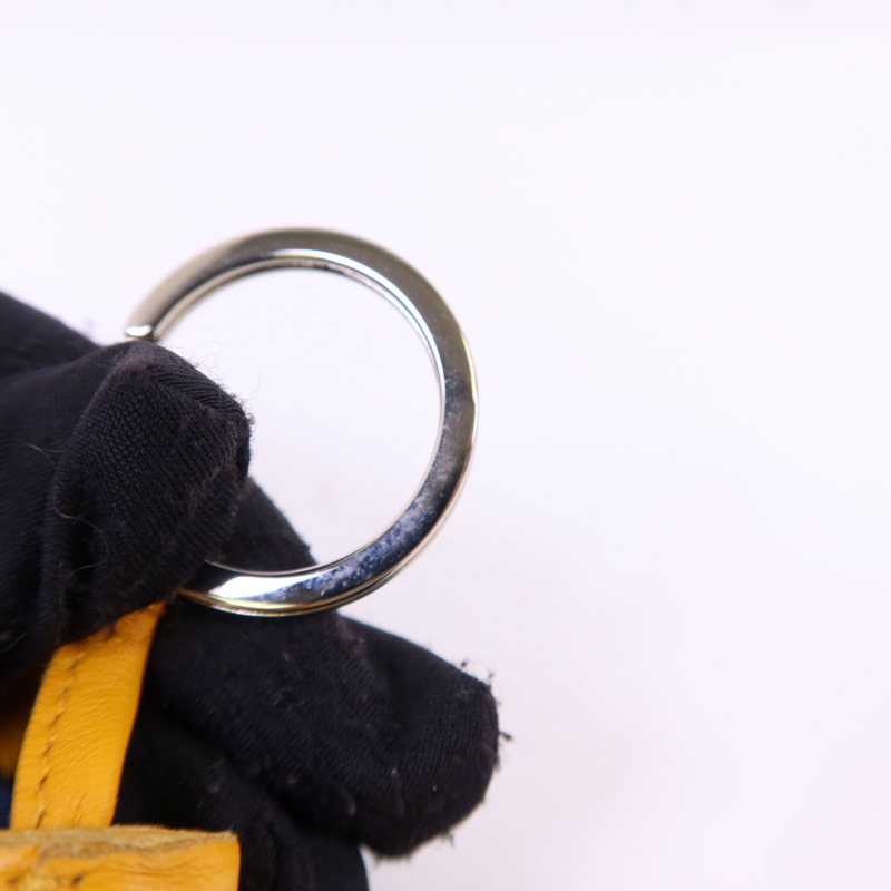 HERMES Milo皮革Carmen Duo Key Ring銀扣鎖匙扣-7