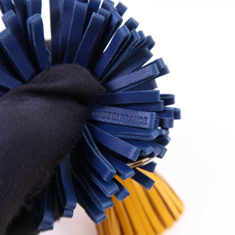 HERMES Milo皮革Carmen Duo Key Ring銀扣鎖匙扣-9