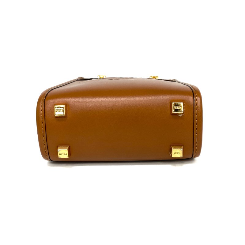 ☆ Fendi 芬迪 Brown Calfskin Sunshine Logo 2 Way Bag 8BS051 啡色小牛皮兩用袋 - 267000941-7