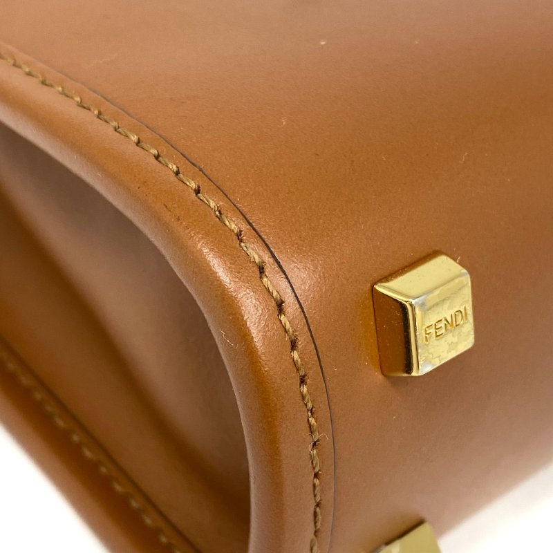 ☆ Fendi 芬迪 Brown Calfskin Sunshine Logo 2 Way Bag 8BS051 啡色小牛皮兩用袋 - 267000941-11