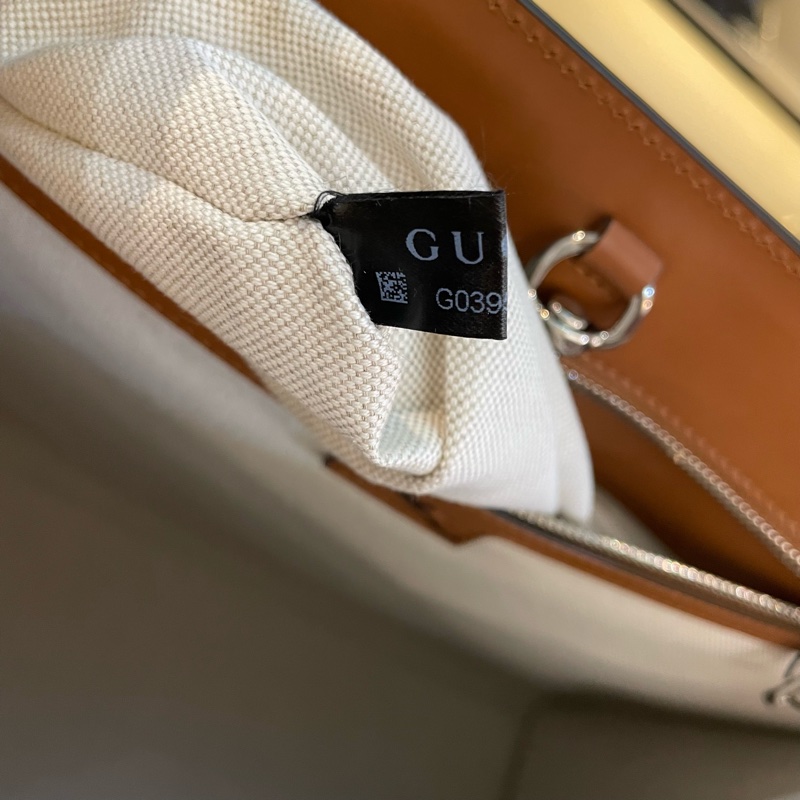 GUCCI古驰 满印logo 棕色全皮托特tote包 配件肩带 黑标-8