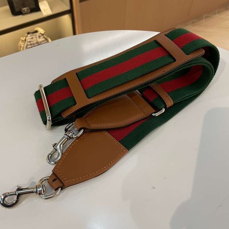 GUCCI古驰 满印logo 棕色全皮托特tote包 配件肩带 黑标-14