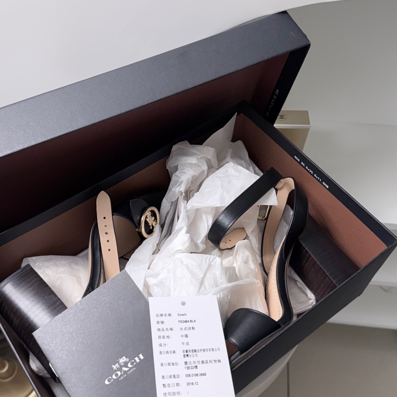 COACH 馬車質感粗跟鞋-6