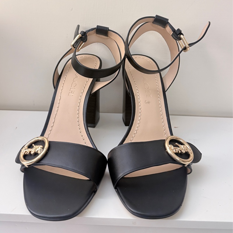 COACH 馬車質感粗跟鞋-7