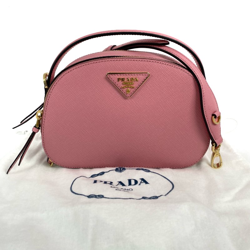 ☆ Prada 普拉達 Pink Saffiano Leather 2 Way Bag 粉紅色十字壓紋牛皮兩用袋 - 267000804-0