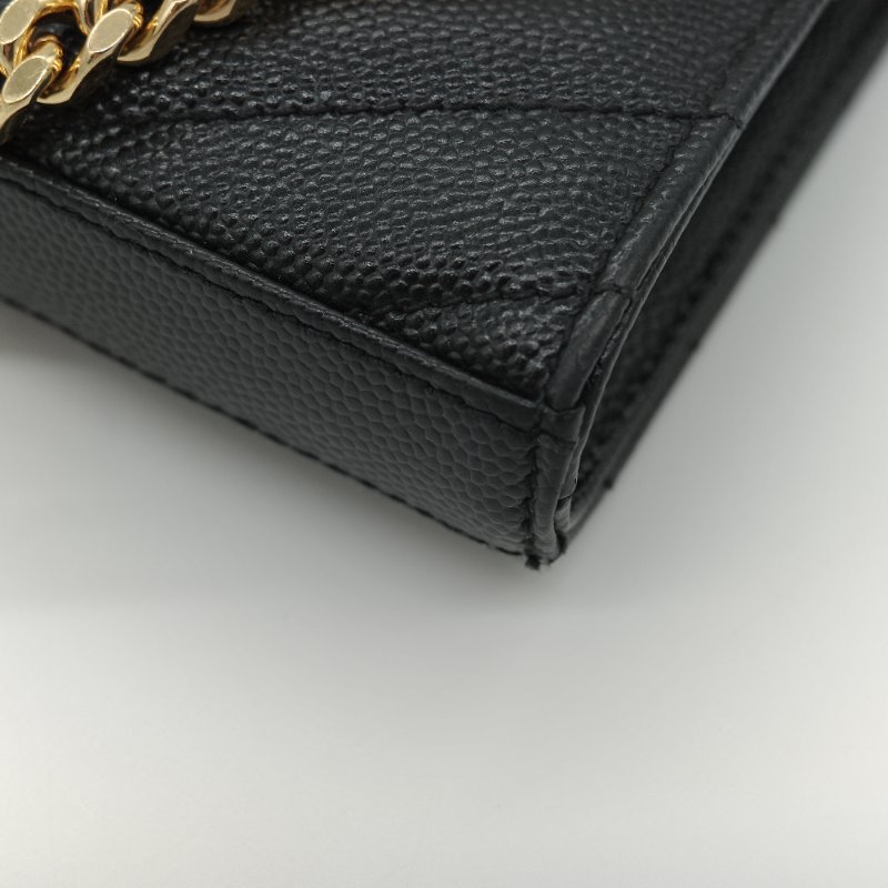 Saint Laurent 聖羅蘭  Cassandre WOC 黑色顆粒紋牛皮 金扣 鏈帶包 斜背包-6