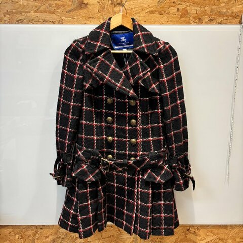 【美收精品】BURBERRY黑白紅色格子大衣 5-10