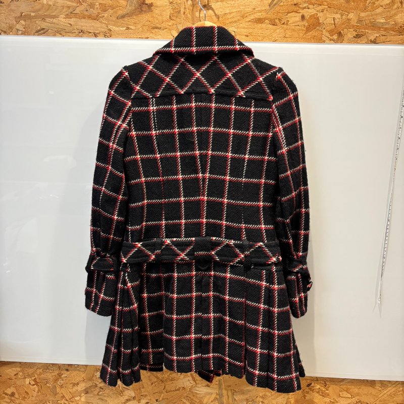【美收精品】BURBERRY黑白紅色格子大衣 5-10-1