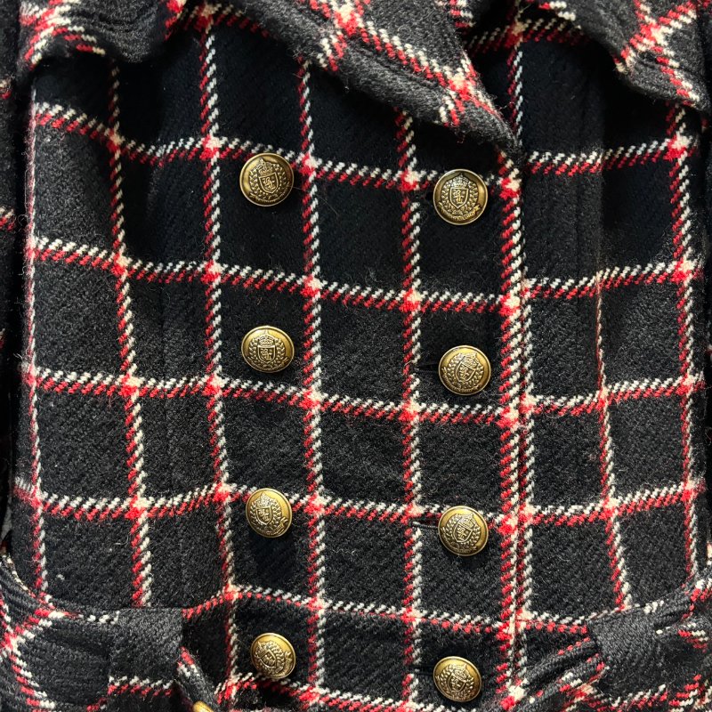 【美收精品】BURBERRY黑白紅色格子大衣 5-10-4