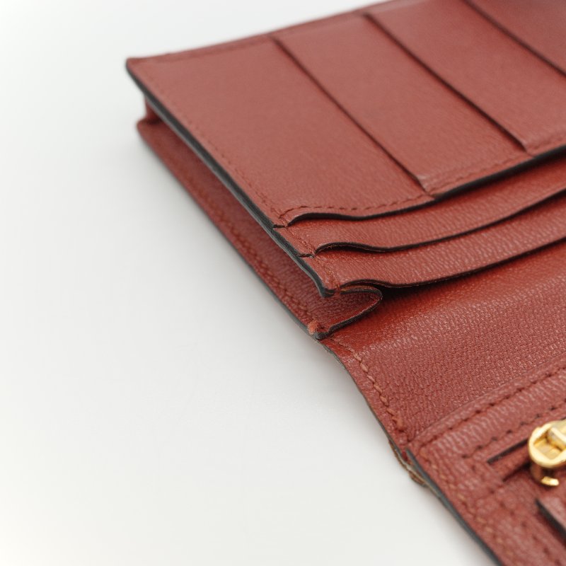 Hermès 愛馬仕 Béarn Soufflet 橘色 鱷魚皮 長夾-20