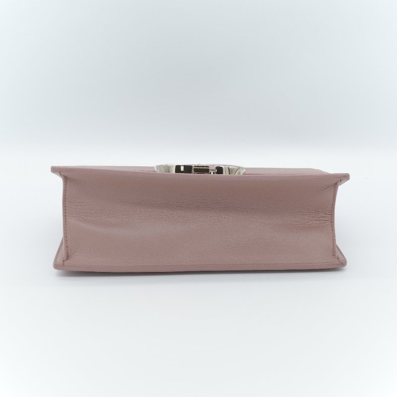 Dior 迪奧 30 Montaigne 粉色 顆粒紋小牛皮 翻蓋鏈帶包 肩背包-5