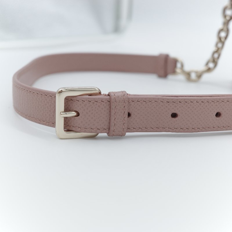 Dior 迪奧 30 Montaigne 粉色 顆粒紋小牛皮 翻蓋鏈帶包 肩背包-7