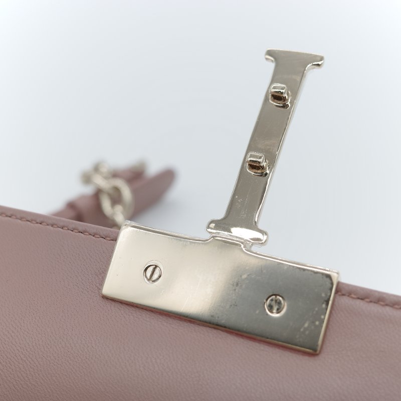 Dior 迪奧 30 Montaigne 粉色 顆粒紋小牛皮 翻蓋鏈帶包 肩背包-18