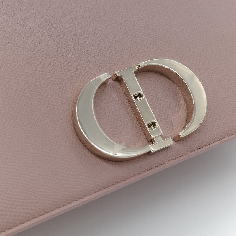 Dior 迪奧 30 Montaigne 粉色 顆粒紋小牛皮 翻蓋鏈帶包 肩背包-19