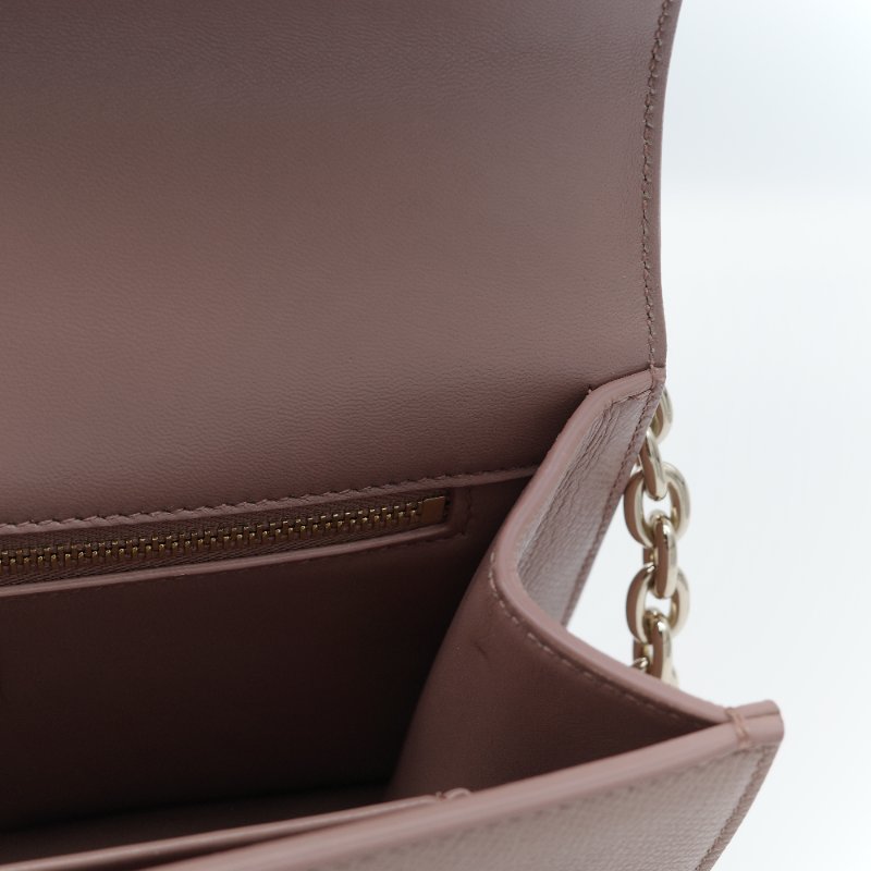 Dior 迪奧 30 Montaigne 粉色 顆粒紋小牛皮 翻蓋鏈帶包 肩背包-21