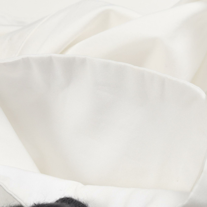 香奈兒獅子紐扣襯衫上衣 #36 純棉白色黑色二手女襯衫-6