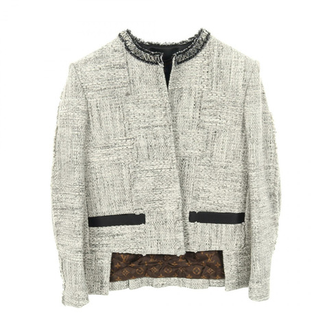 路易威登 (LOUIS VUITTON) 粗花呢外套 RW221B MR2 FMVB68 羊毛/棉/人造絲混紡 灰色/黑色 二手 女款