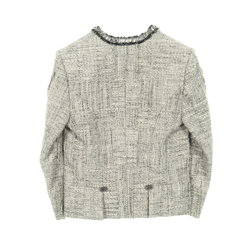 路易威登 (LOUIS VUITTON) 粗花呢外套 RW221B MR2 FMVB68 羊毛/棉/人造絲混紡 灰色/黑色 二手 女款-1