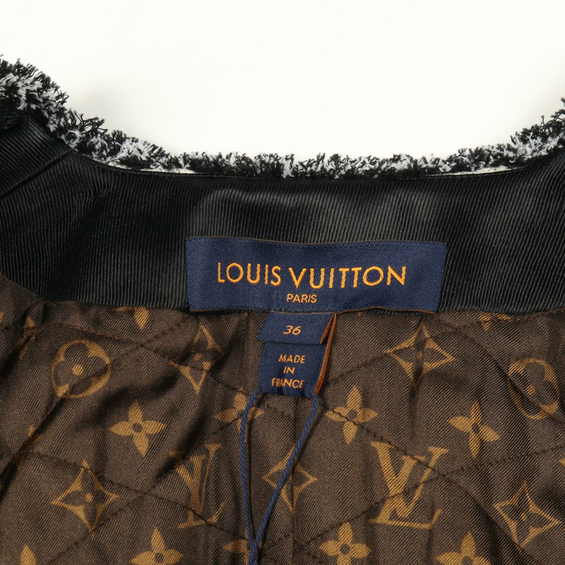 路易威登 (LOUIS VUITTON) 粗花呢外套 RW221B MR2 FMVB68 羊毛/棉/人造絲混紡 灰色/黑色 二手 女款-2