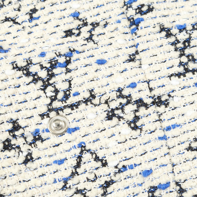 路易威登 Monogram 無袖連身裙 #36 棉質人造絲羊毛混紡 米色/藍色 二手 LV-7