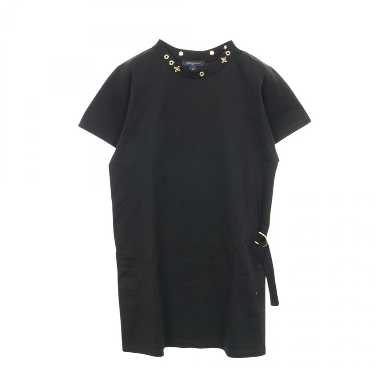 路易威登 (LOUIS VUITTON) 女裝洋裝 #M 短袖束腰棉黑色二手女款-0