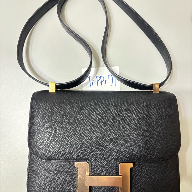 Hermès Constance 愛馬仕 24 康康24 新版 單層 黑玫瑰金 k刻-2