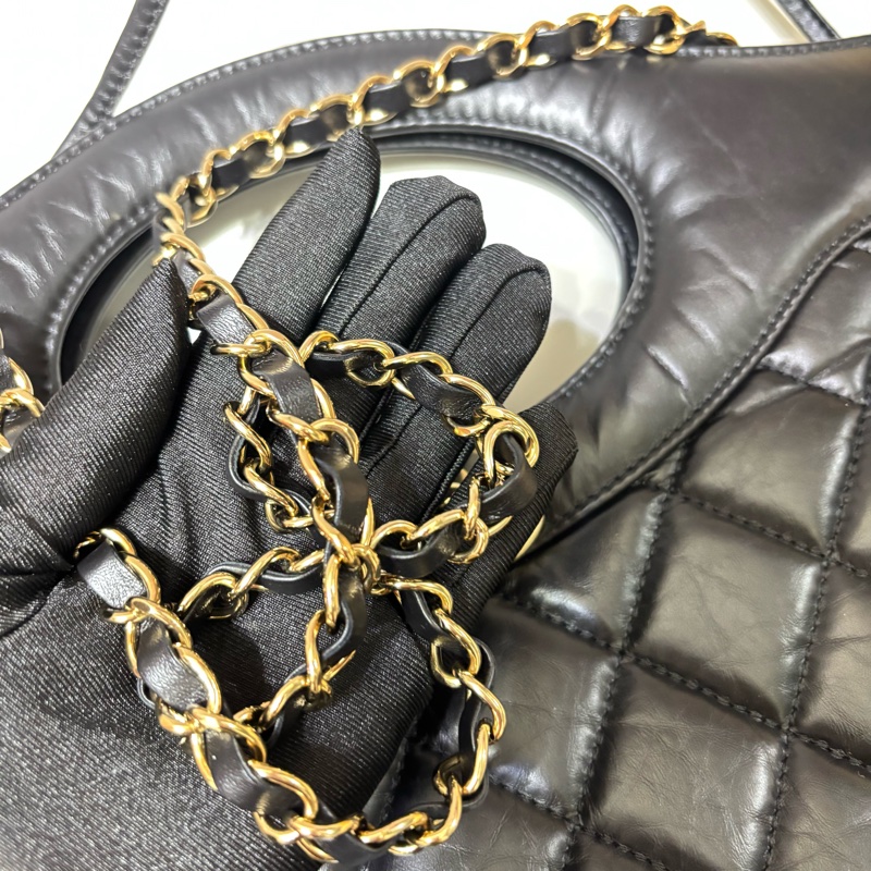 Chanel 香奈兒 晶片款 31bag 購物包 黑金 大號-3