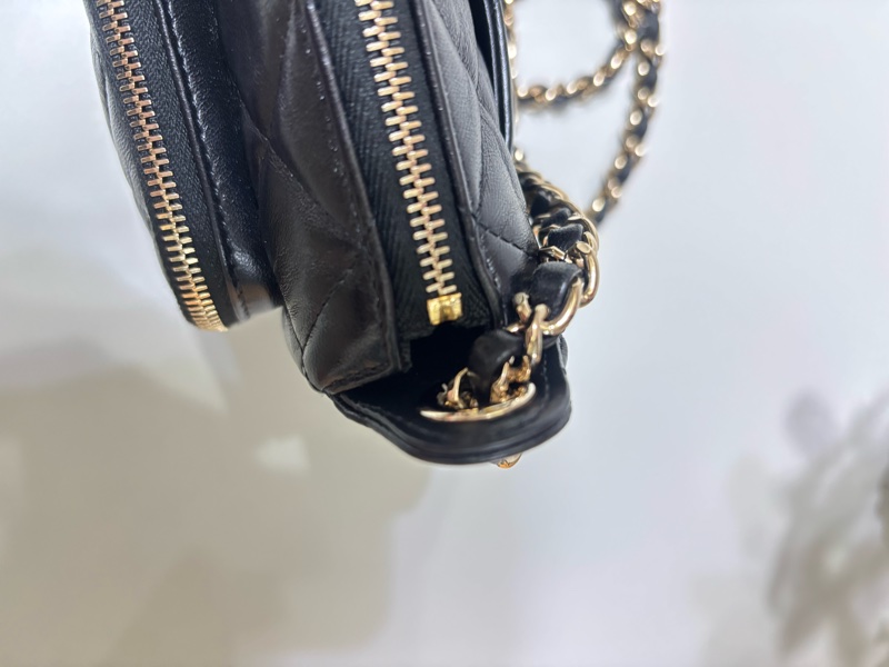 Chanel 香奈兒 晶片款  25c 黑金 相機包-14