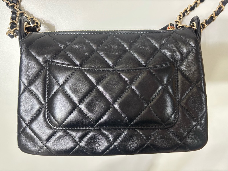 Chanel 香奈兒 晶片款  25c 黑金 相機包-16
