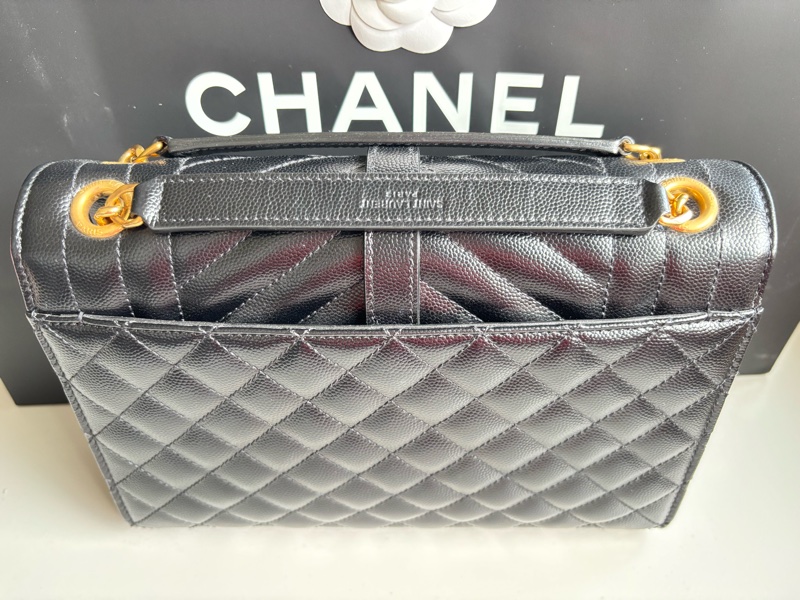 絕對正品 YSL 中款 信封包 ENVELOPE  學院包 ysl  黑金-4