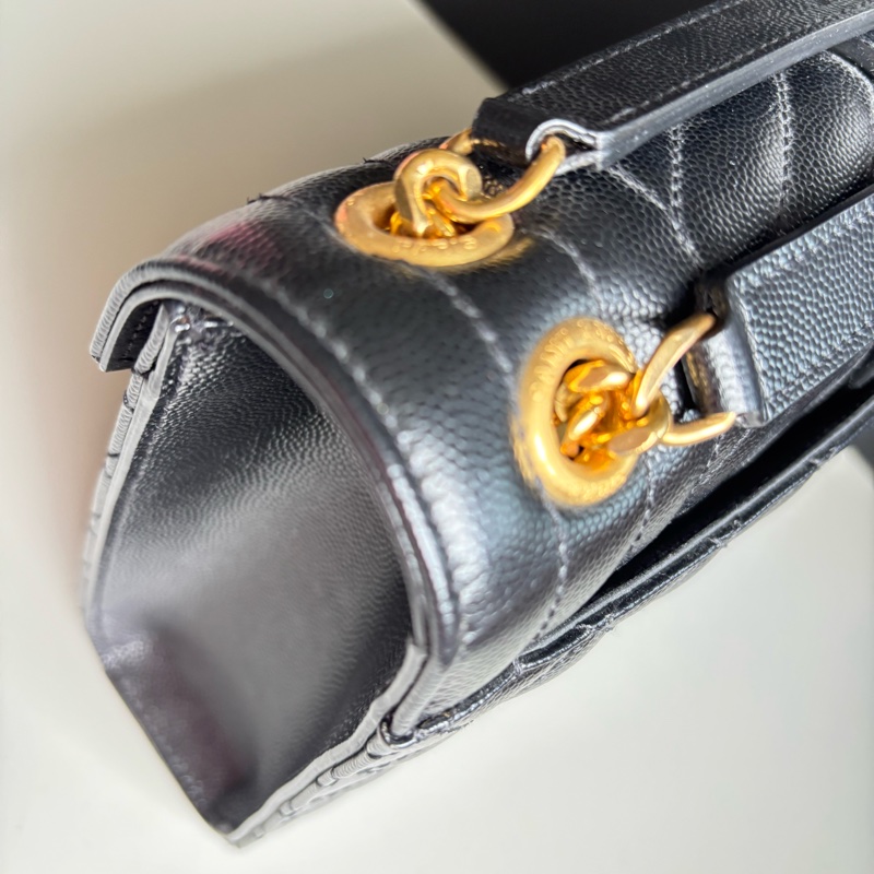 絕對正品 YSL 中款 信封包 ENVELOPE  學院包 ysl  黑金-9