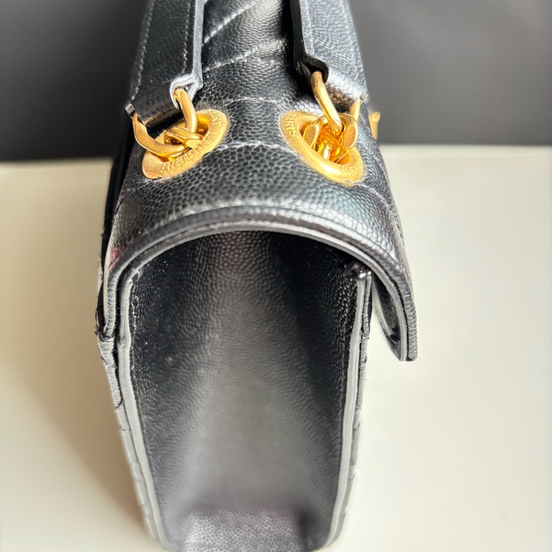 絕對正品 YSL 中款 信封包 ENVELOPE  學院包 ysl  黑金-10