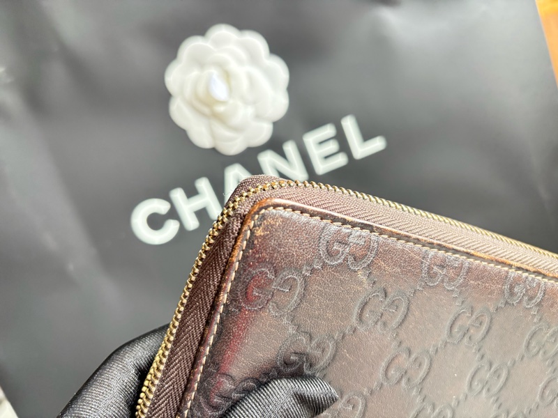 GUCCI 古馳 皮革竹節拉鏈長夾 發財包-15
